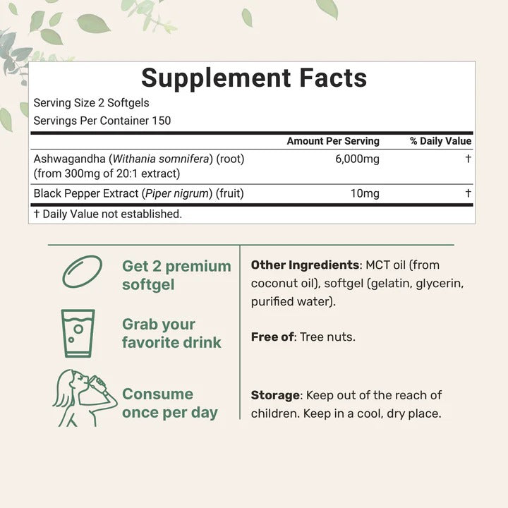 Ashwagandha + aceite de Coco